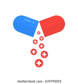 open pill like health care metaphor. simple trend modern logotype graphic design isolated on white background. concept of prevention of sickness or pilule like first aid for healthcare