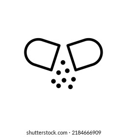 Open pill simple icon vector. Flat design.ai
