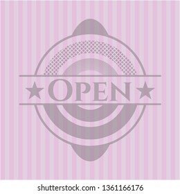 Open pink emblem
