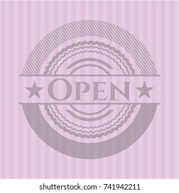 Open pink emblem