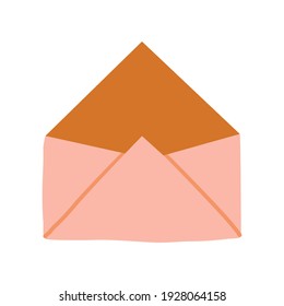 Open pink envelope icon elements illustration