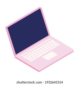 Open Pink Laptop Icon Isolated Stock Vector (Royalty Free) 1932645314 ...