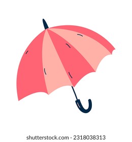 Open pink umbrella. Vector illustration. Flat style