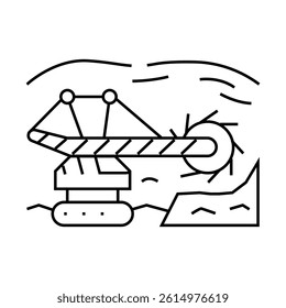 open pit mine steel production line icon vector. open pit mine steel production sign. isolated contour symbol black illustration
