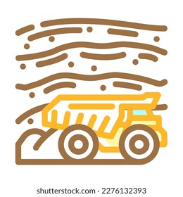 open pit mining copper production color icon vector. open pit mining copper production sign. isolated symbol illustration