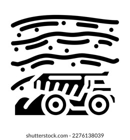 open pit mining copper production glyph icon vector. open pit mining copper production sign. isolated symbol illustration