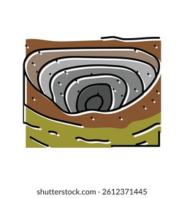 open pit mining copper production color icon vector. open pit mining copper production sign. isolated symbol illustration