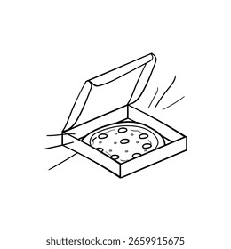 Illustration zum Öffnen einer Pizzakastenzeile