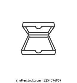 Open pizza box line icon. linear style sign for mobile concept and web design. Cardvoard Box for Pizza