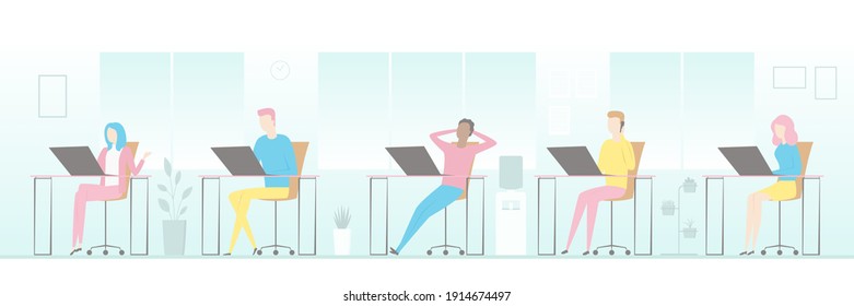 Abrir la oficina del plan. Ilustración vectorial.