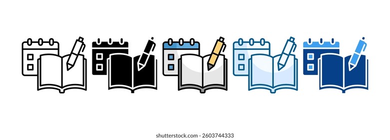 Open Planner Icon Set Multiple Style Collection