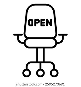Open Position icon line vector illustration