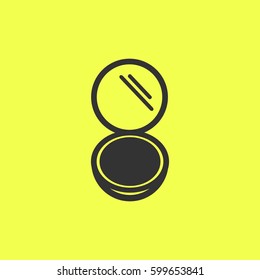 Open powder icon flat. Black pictogram on white background. Vector illustration symbol and bonus button