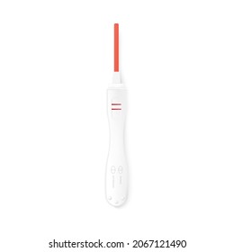 Open pregnancy home test template, realistic vector illustration isolated on white background. Fast urine pregnancy and ovulation test with result indicator.