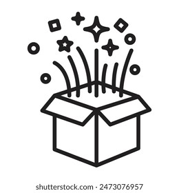 Icono de la caja de regalo abierta ideal para celebraciones festivas y temas sorpresa