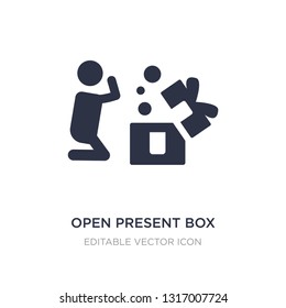 open present box icon on white background. Simple element illustration from People concept. open present box icon symbol design.