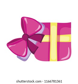 open present box with ribbon bow