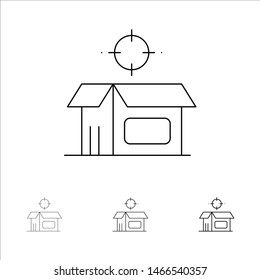 Open Product, Box, Open Box, Product Bold and thin black line icon set. Vector Icon Template background