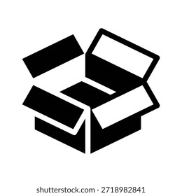 Diseño abierto del Vector del icono sólido del cartón del cartón del producto bueno para el Web o el App móvil