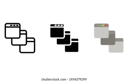 open program icon, program vector, icon set for applications with various icon styles
