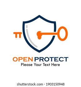 Open protect logo template illustration