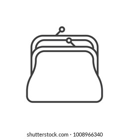 Open purse line icon.