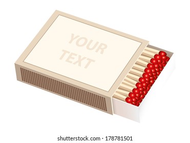 Open pushed matchbox - the blank front of the box can be individually labeled. 