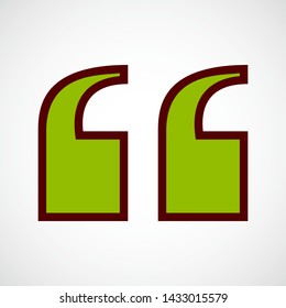 Open Quotes. Simple Vector Color Icon 