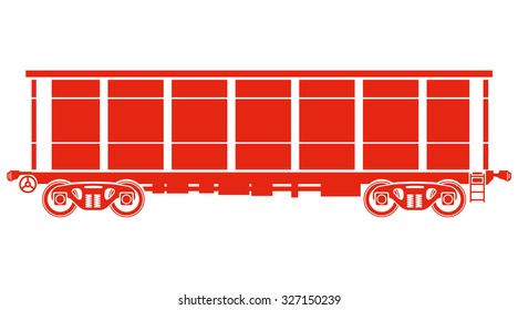 Open Railway freight car - railcar - Vector illustration