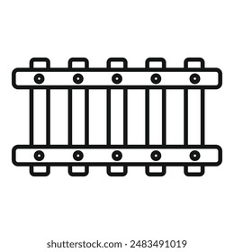 Abrir el Vector de contorno del icono ferroviario. Controle la pista. Nivel de plataforma de seguridad