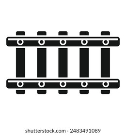 Icono de ferrocarril abierto Vector simple. Controle la pista. Nivel de plataforma de seguridad