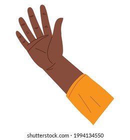 open and raised hand isolated