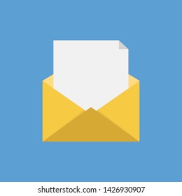 Open read letter mail icon flat design vector illustration