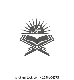 Open Read Quran Islamic Illustration Design.