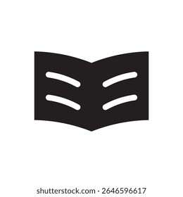  ícone abrir livro de leitura. Ícone plano arrojado de um livro aberto, ideal para e-learning ou sinalização de biblioteca.