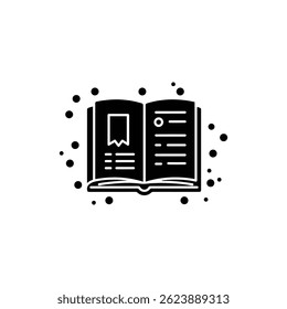 Open Recipe Book and Spices Icon Black – Cooking, Food, Culinary