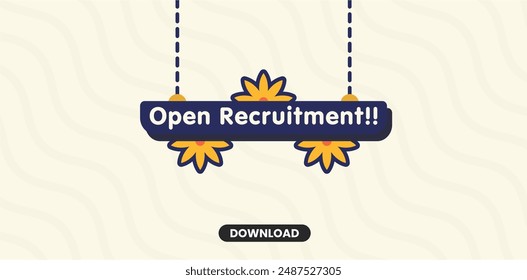 Open recruitment template design vector concept eps.