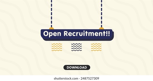 Open recruitment template design vector concept eps.