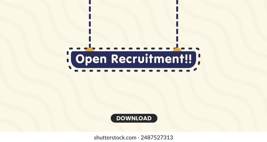 Open recruitment template design vector concept eps.