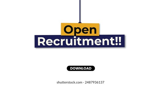 Open recruitment template design vector concept eps.