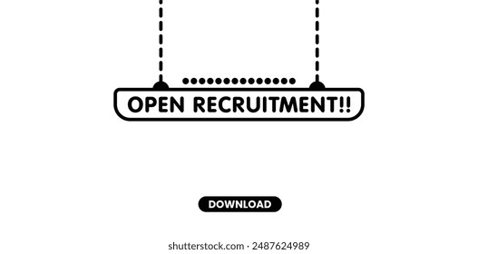 Open recruitment vector design outline template concept eps.
