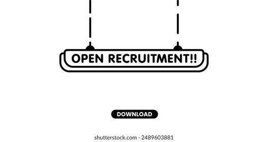 Open recruitment vector outline modern design. Eps