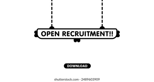 Open recruitment vector outline modern design. Eps
