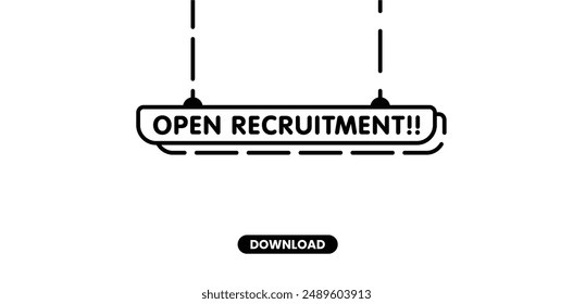 Open recruitment vector outline modern design. Eps