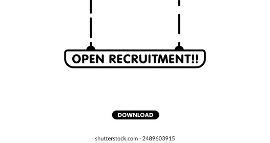 Open recruitment vector outline modern design. Eps