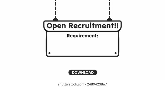 Open recruitment vector template design modern concept. Eps