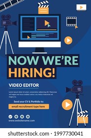 Open Recruitment Video Editor Flyer