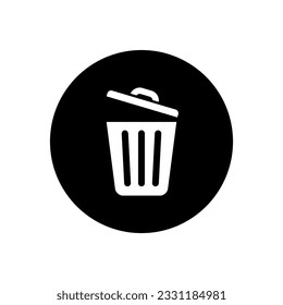 Open recycle bin, trash can icon vector isolated on white background