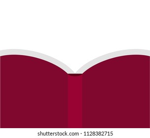 Open red book back isolated. Vector illustration