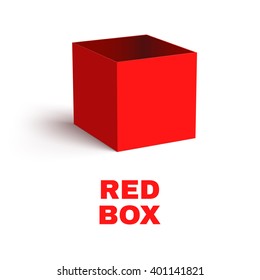 Open Red Box Isolated on White Background Vector illustration